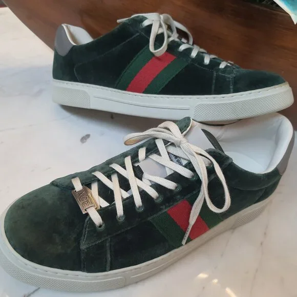 GUCCI new sneakers Ace 'Green Velvet' 757893